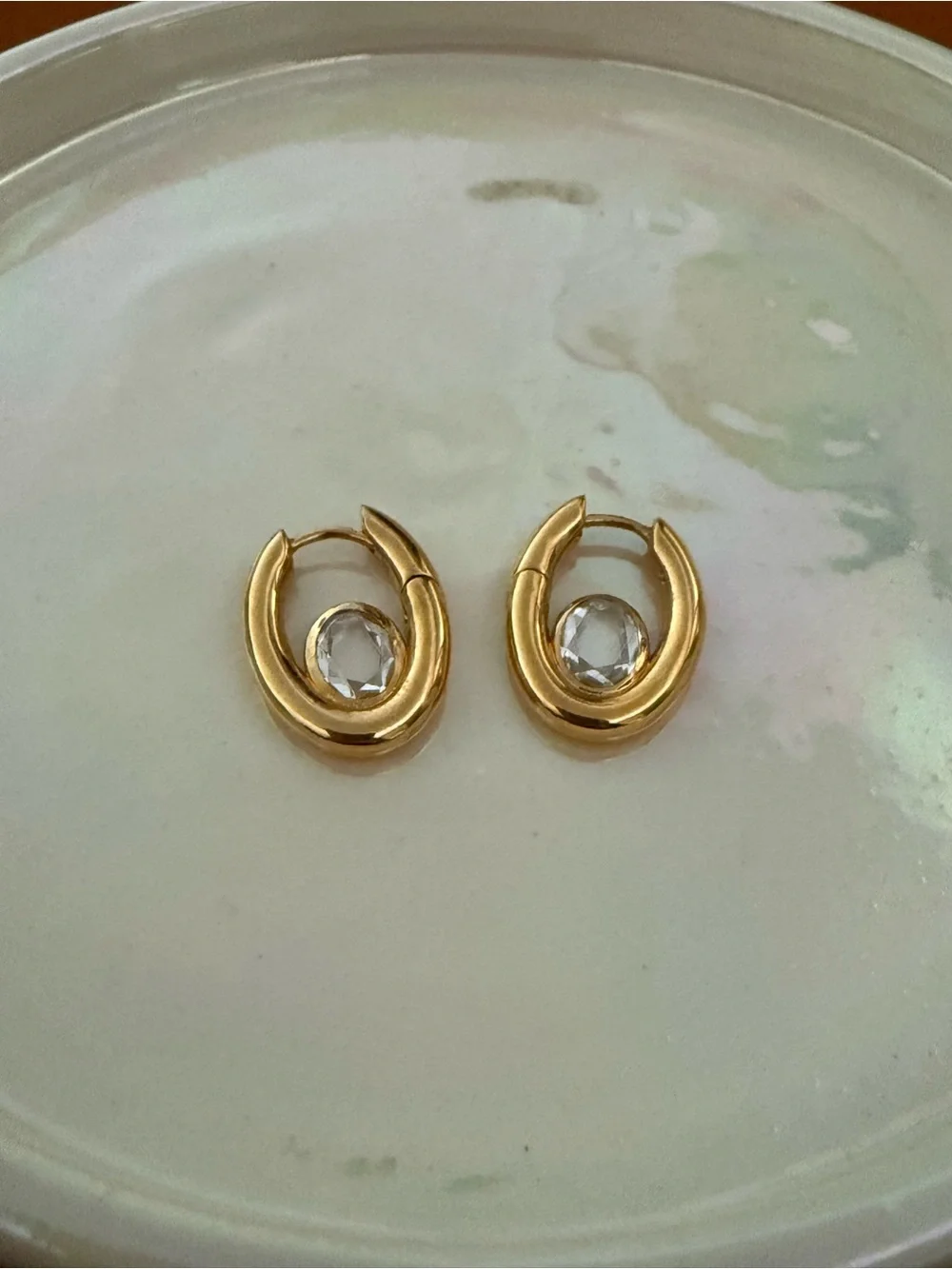 Missoma Oval Gemstone Hoops - Picture 4 of 6